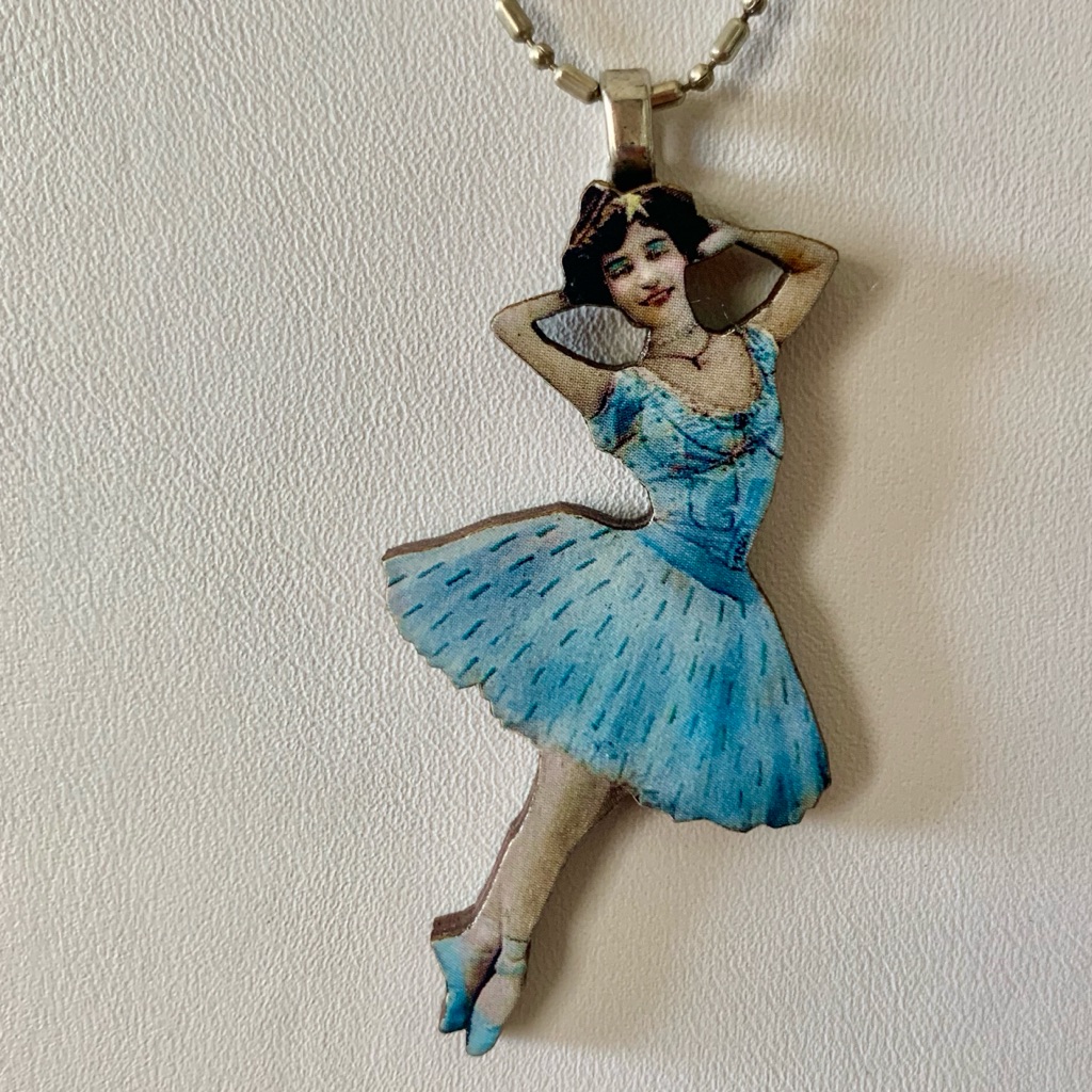 Necklace Blue Ballerina Dancer